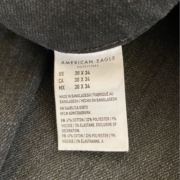 American Eagle next level flex distressed black men’s jeans size 30 X 34 - Picture 2 of 6